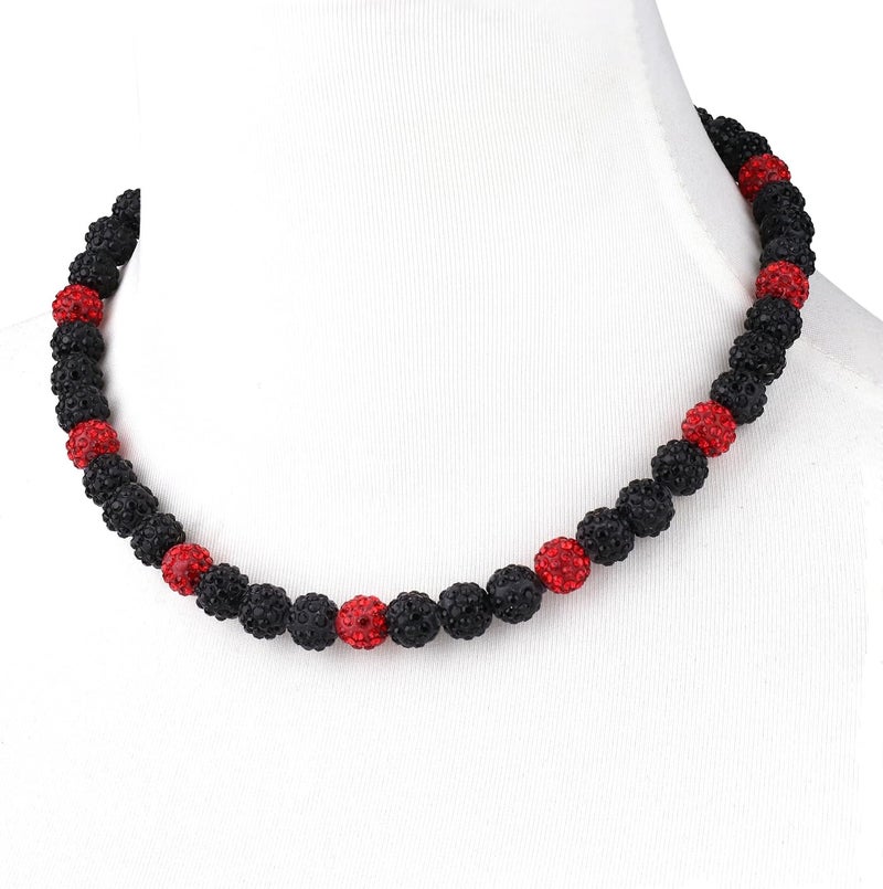 Krfy Baseball Necklaces for Boys, Bling Rhinestone Beaded Necklaces for Women Men, Diamond Baseball Drip Necklace Ice Bead Necklaces Inspired Sports Jewelry, 17.7 Inches, Age：Over 8 Years Old - Image 1
